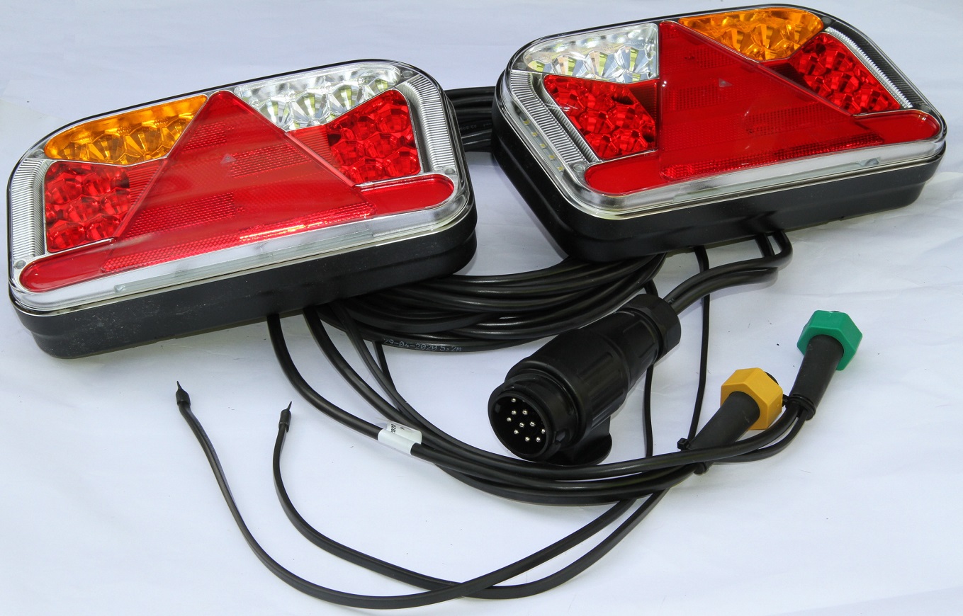 LED-Rückleuchten Set Anhänger/Multicar M25, dynamische Blinker + 5M Kabelbaum  13 polig, Elektrik, M25