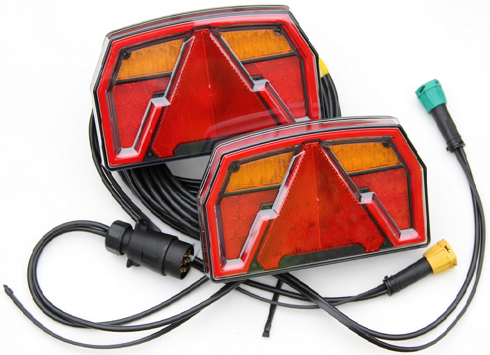 Dinfu Rückleuchten Kabellose LED Anhänger mit Magnet, 12V-24V led  Rückleuchten mit 7 Polig Stecker für Pkw Anhänger Lkw Wohnwagen :  : Auto & Motorrad
