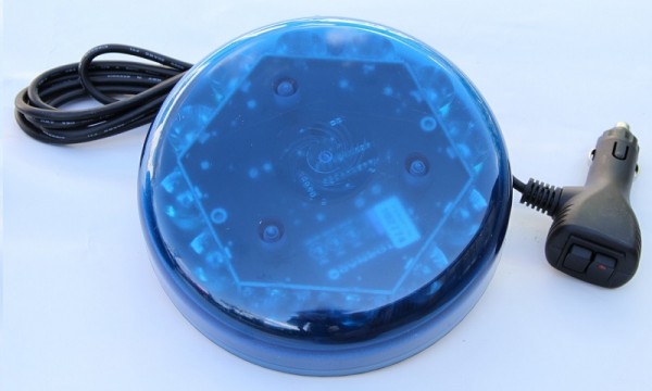 LED Flach Rundumkennleuchte Blau Magnet, Blitzleuchte