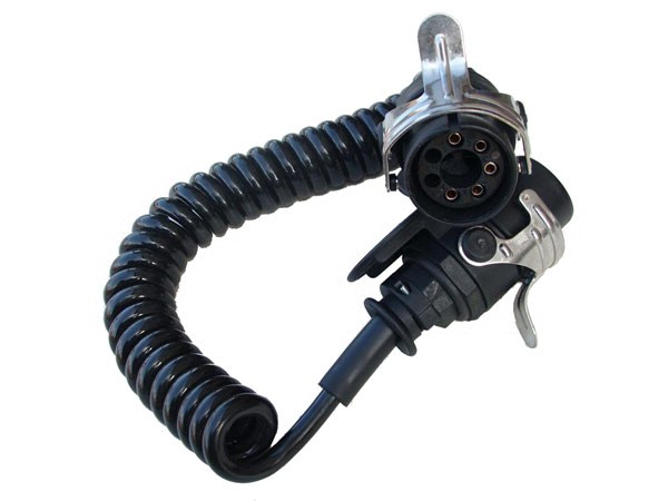Adapter Spiralleitung 24-Volt, 1x15 zu 2x7 Pol Stecker