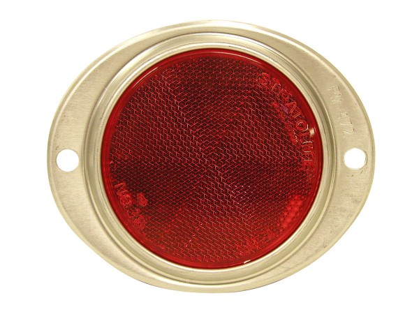 Reflektor oval Rot, mit Aluminiumgehäuse 115x96mm