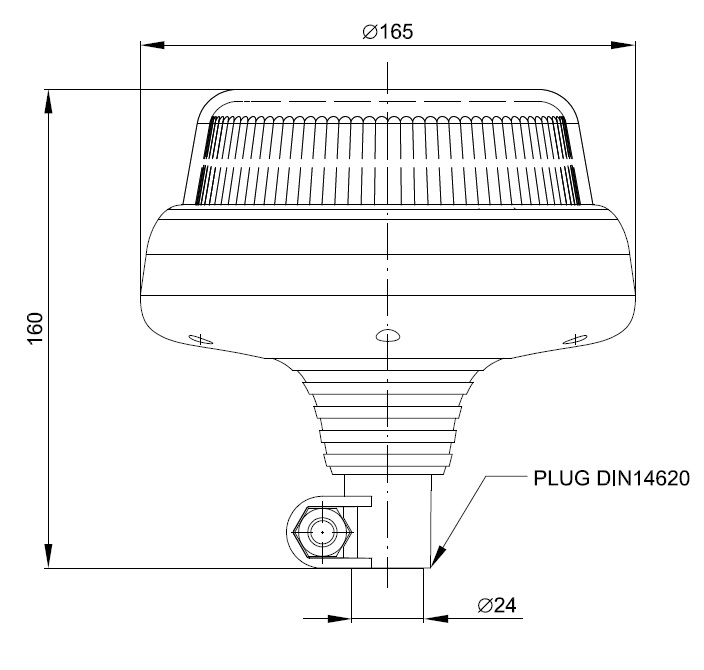 YONC LED Blitzer / Warnleuchte - Ersatzladegerät für Koffer - Schwarz