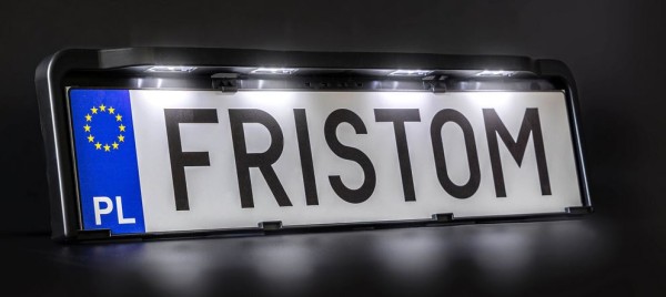 Kennzeichenhalter mit Kennzeichenbeleuchtung 12–36V