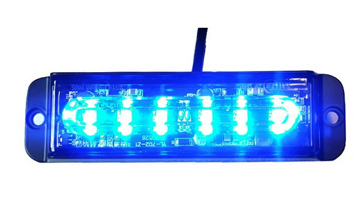 Blitzleuchte Warnleuchte Strobo Blau 6 Power LED 12-24V