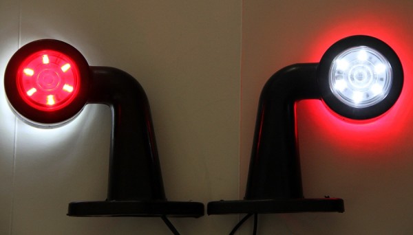 LED Begrenzungsleuchten Rot, Weiß, Paar, Gummiarm