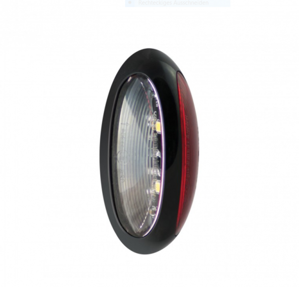 LED Begrenzungsleuchte, Schwarz rot-weiß 12V-24V