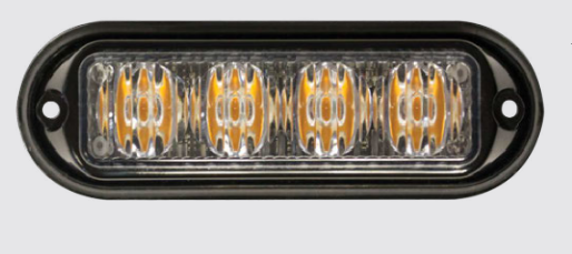 Slim LED Warnblinkleuchte 12-24V, gelb mit 18 Leuchtdioden, 4 verschiedene  Blitzfrequenzen