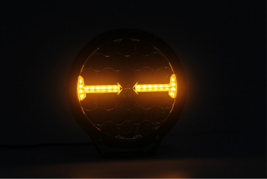 LED Fernlicht + Positionslicht + Blitz-Warnblinker Gelb
